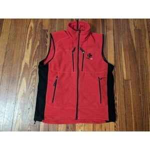 RLX Ralph Lauren Red Mens American Flag Fleece Size Large Vest in good condition